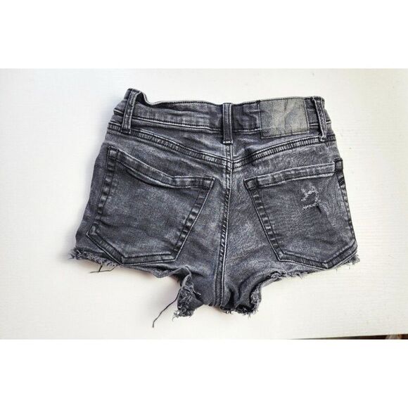 Aeropostale High Rise Distressed Shorts Black Size 0 - Picture 2 of 7